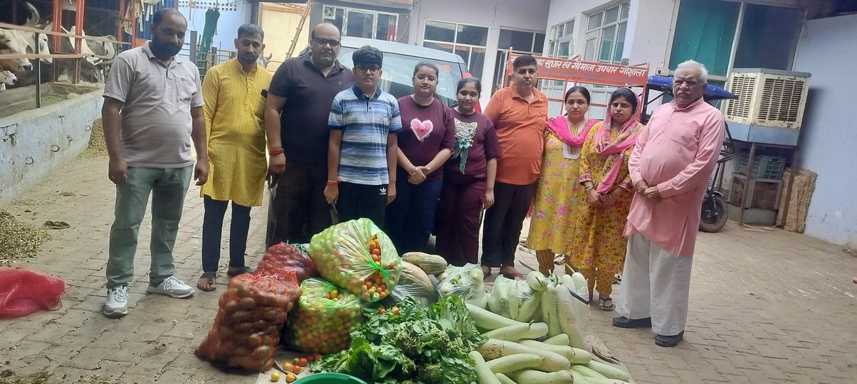 Green vegetable distribution centre set up in cow treatment centre