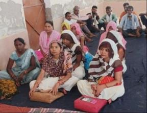 Revenue and police department employees kept distance from the Chaupal