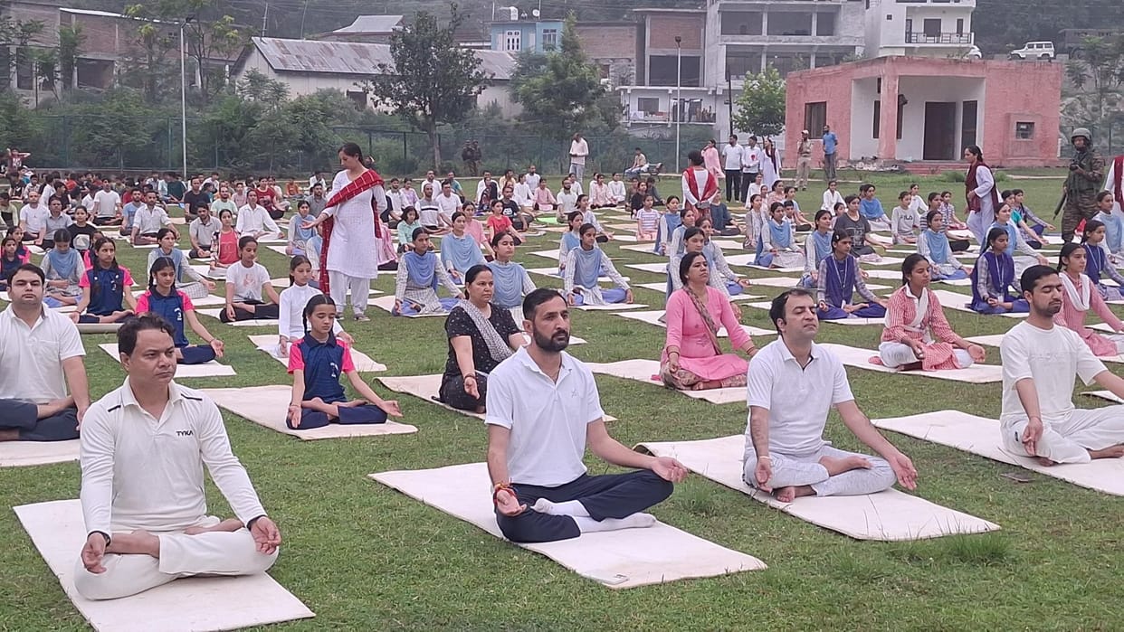 International Yoga Day celebrated with great enthusiasm in Bani