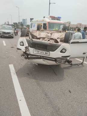 Car overturned four times after collision, six injured
