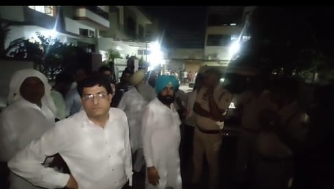 Bricks were thrown outside the hospital and allegations of firing were made