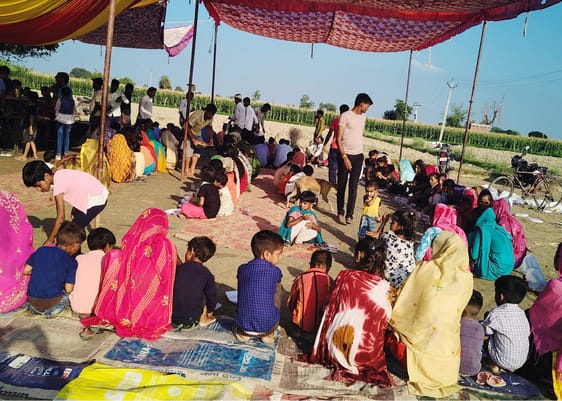 Bhandara held at Khede wali Devi temple in Kariamai