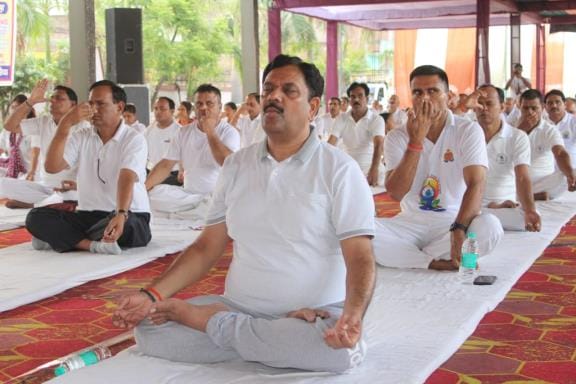 People did yoga by doing Surya Namaskar
