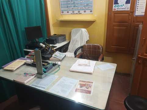 Half-complete OPD in the old hospital, patients wandered for examination in Khamaria Patti