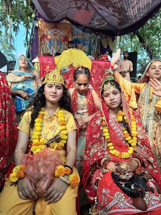 Celebration of the auspicious wedding of Shri Krishna and Rukmini