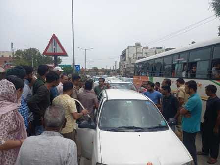 Commotion due to collision of vehicles as soon as braking was applied