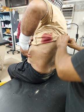 Attack on officer with knife, attempted robbery