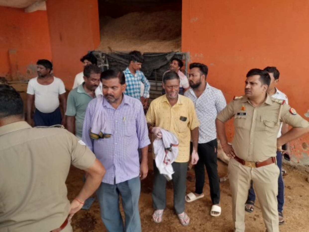 Uproar over the death of four cows in Kaudiyaganj Gaushala