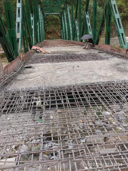 Cracks appear in the bridge, villagers are angry as only half of it is repaired