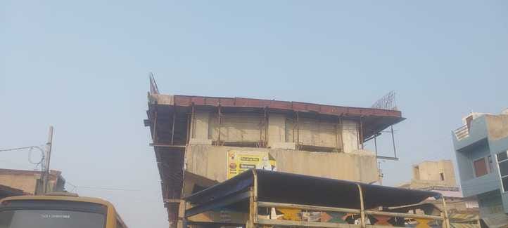 The work of the overbridge is going on at a slow pace, people are taking a detour of 8 km