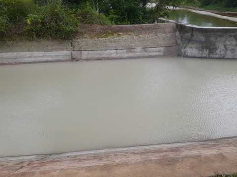 As soon as the gate of the canal was opened, the repair work was washed away in the water