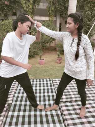 Girls learnt self defense techniques