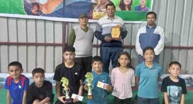 Purab Karki became champion in the under-13 singles category of badminton
