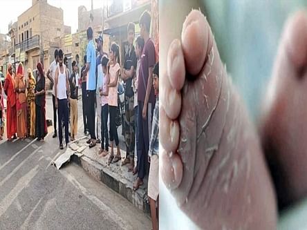 श्वान से छुड़ाया नवजात का शव।
