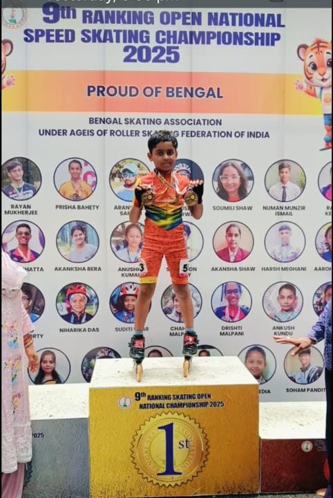 Tejasv Singh won gold medal in roller skating competition