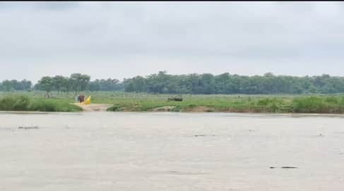 नदियाें का बढ़ा जलस्तर।