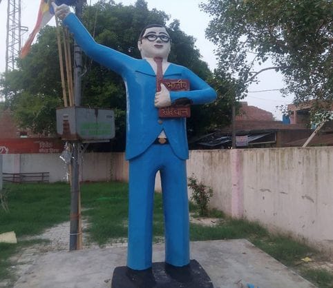 Ambedkar statue damaged, villagers angry