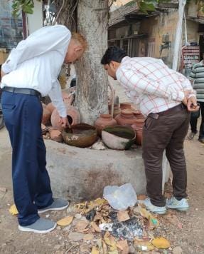 Mosquito larvae found in drums and bowls outside houses