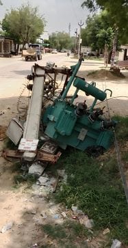 Transformer fell to the ground with a bang, power supply stopped