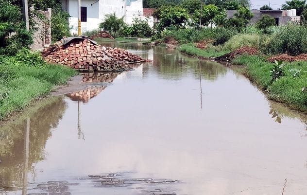 Contaminated water is not being drained in Rajpur