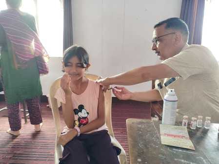 Cervical cancer vaccine administered to adolescent girls