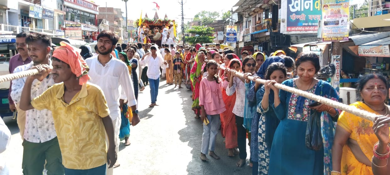 A huge crowd of devotees gathered for Lord Jagannath's Rath Yatra