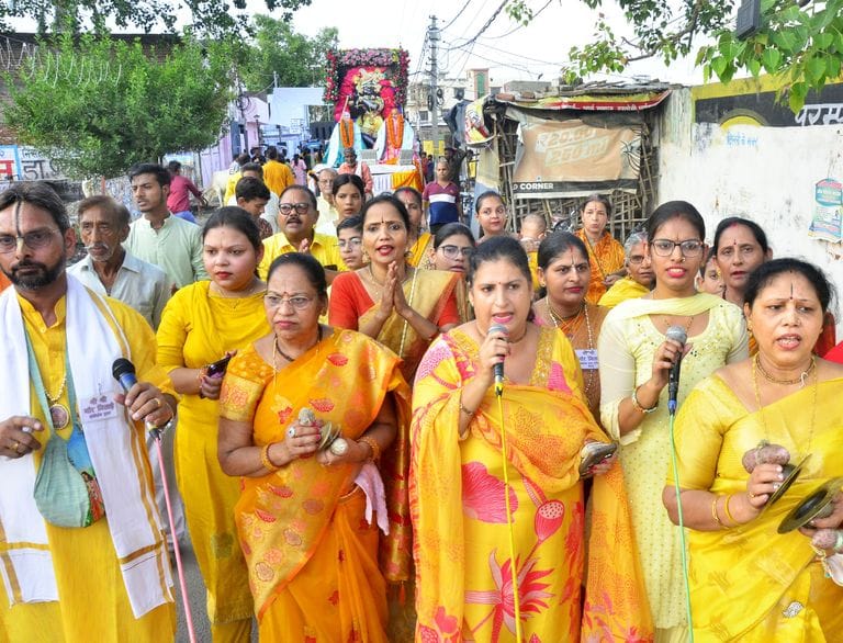 Lord Jagannath's procession was taken out with drums and cards