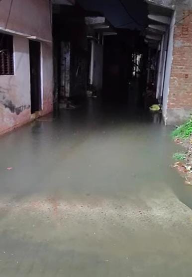 Due to rain, the streets of Aryanagar ward became ponds