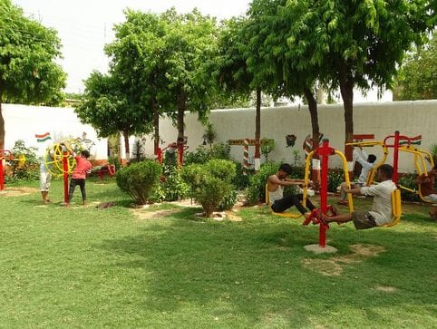Open gym opened in district jail, prisoners and inmates doing exercise