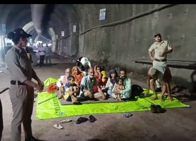 When the cracks in the houses increased during the rain, people staged a sit-in inside the tunnel at midnight