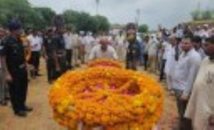 Colonel Shamsher Singh was given a final farewell in his native village