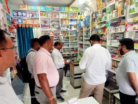 Four medical stores were raided and samples were taken for medicines