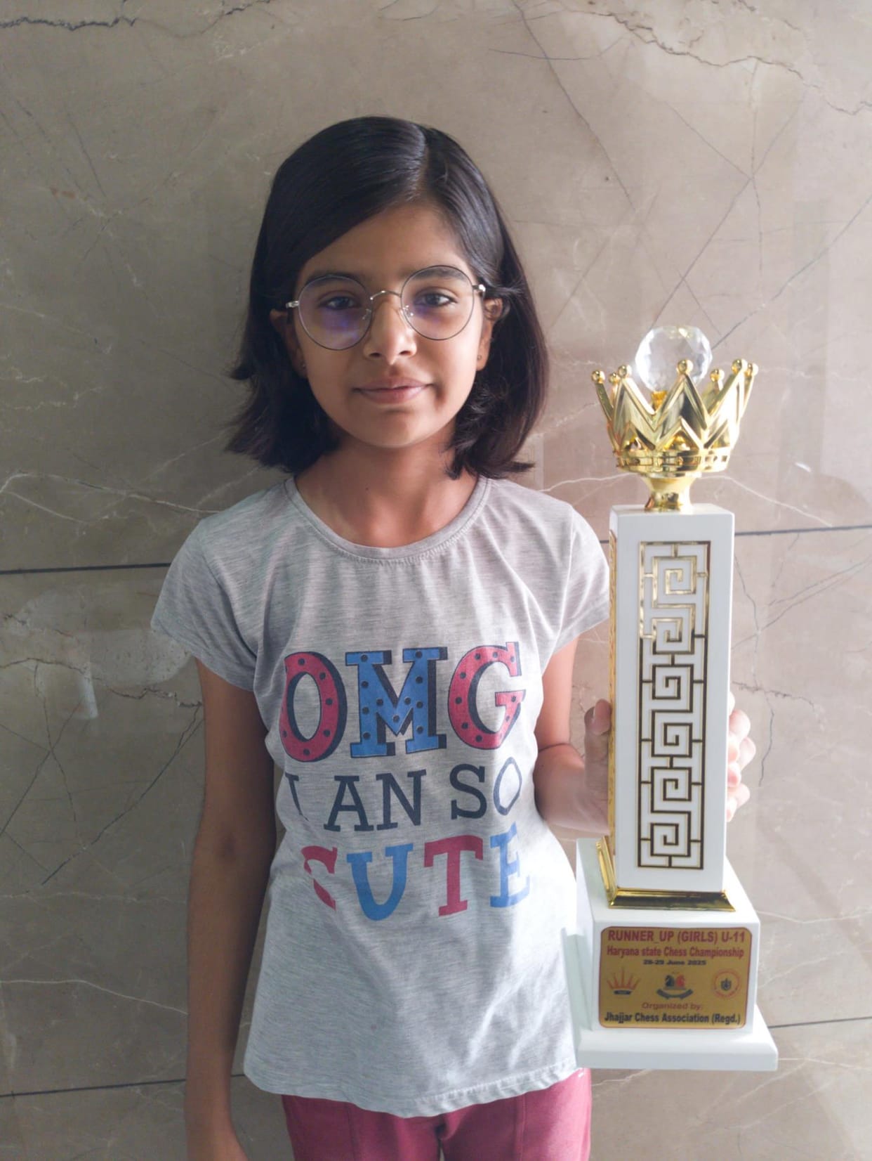 Zeenat got second place in the state in chess