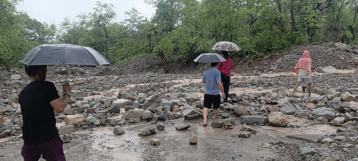 The road in Batanagad opened for vehicles at 4 pm, debris removed