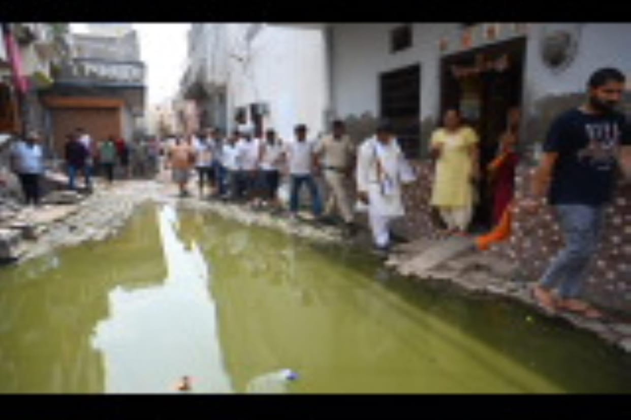 The mayor inspected the ongoing road construction works in Dhani Shyamlal.