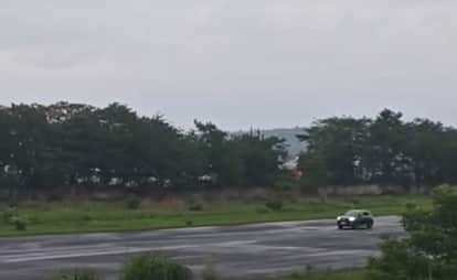 Car enters Chhindwara's VVIP airstrip, breaks lock and makes reel