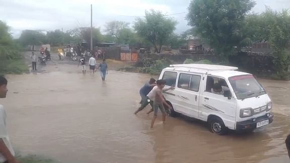 अजमेर के पीसांगन में मूसलाधार बारिश