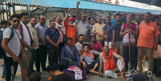 A group of more than a hundred devotees left for Amarnath