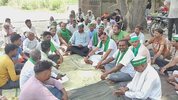 Bhakiyu staged a sit-in protest against laying of power line