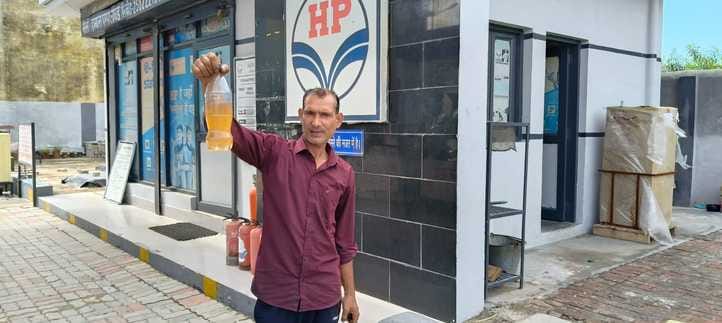 A youth created a ruckus when petrol was mixed with water
