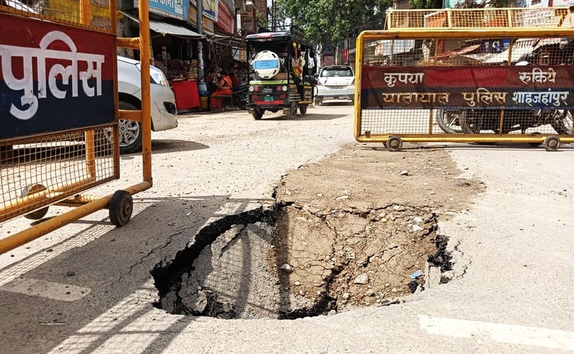 Roads in poor condition in rain...lives in danger from potholes