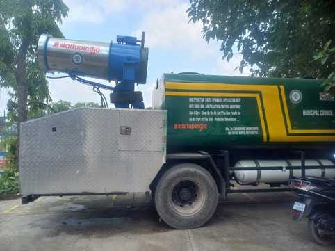 Truck mounted fog cannon anti smog gun will make the city pollution free