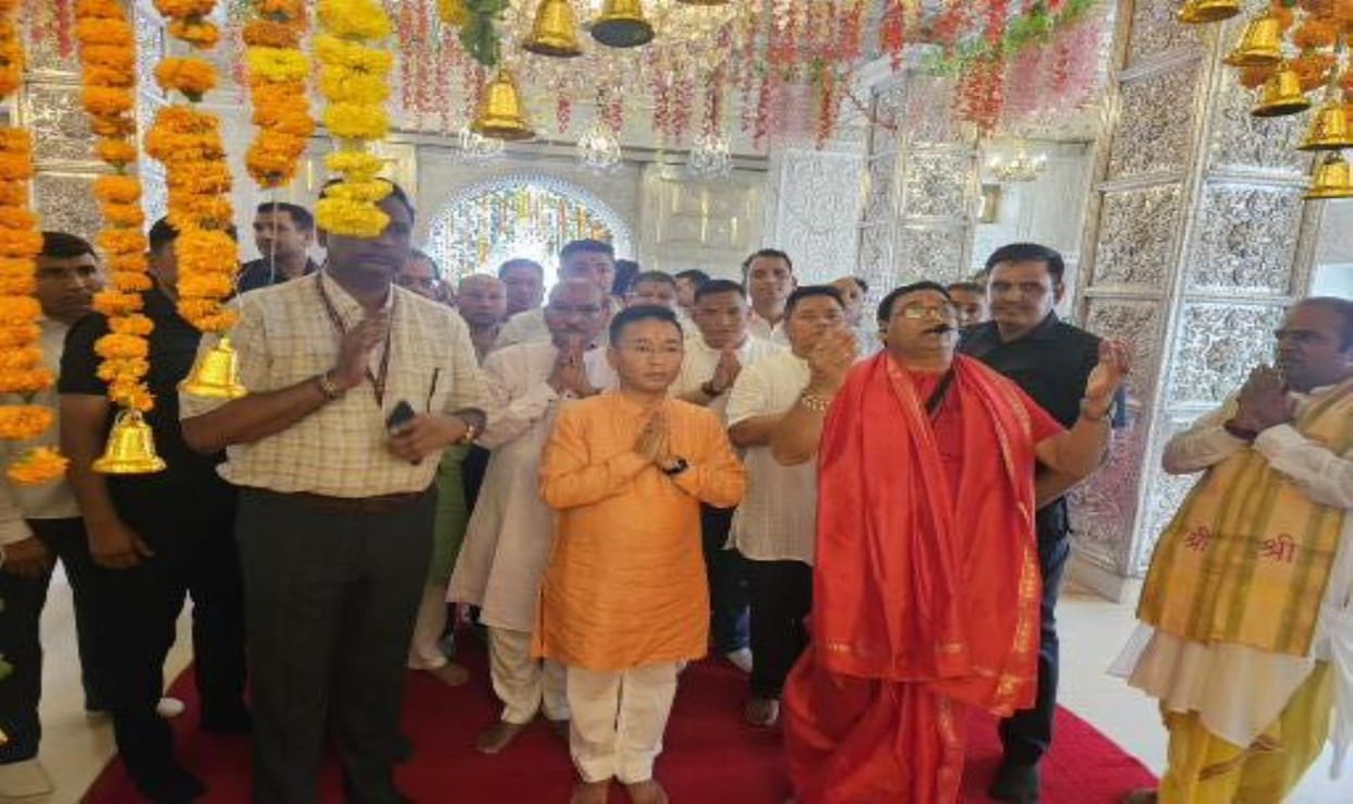 Sikkim Chief Minister Prem Singh Tamang offered prayers at Pahari Mata Temple