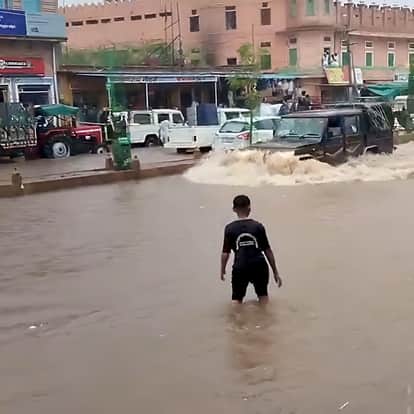 पोकरण में झमाझम बारिश से जनजीवन अस्त-व्यस्त