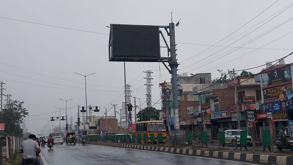 Digital sign boards installed on the highway in Narwana are not showing directions...