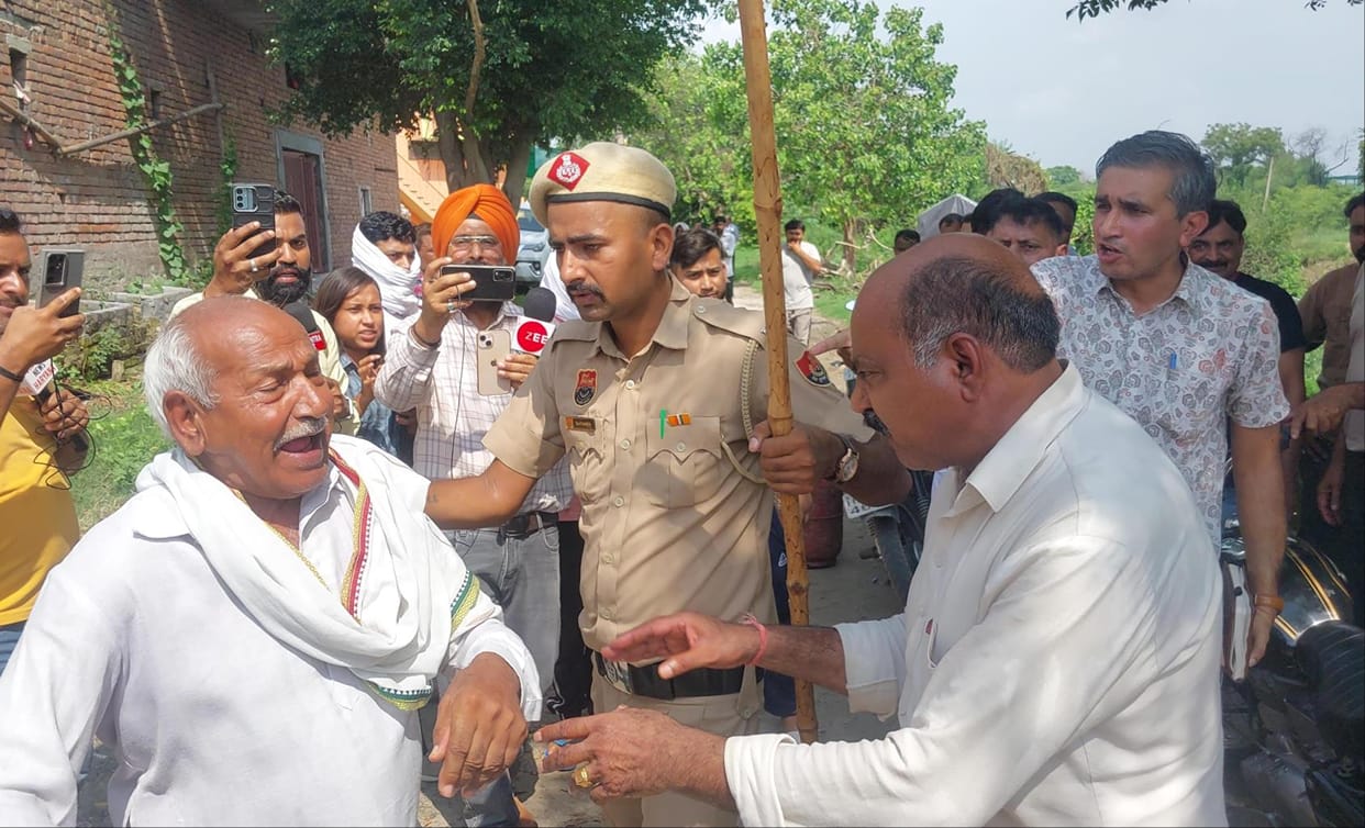 Bulldozers were run on 8 illegally constructed houses amidst protests