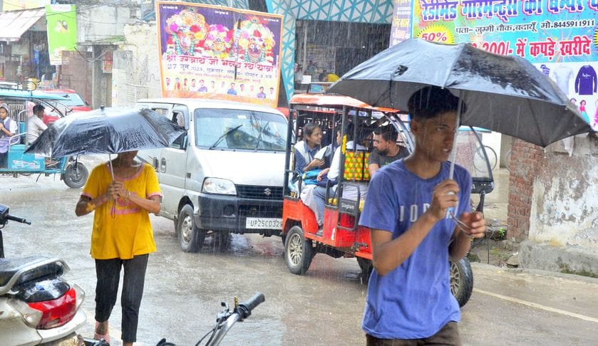 The weather is pleasant due to heavy rains... relief from humidity and heat