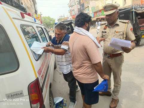 Challans issued for three ambulances with black films, advertisements removed from the windows of 12
