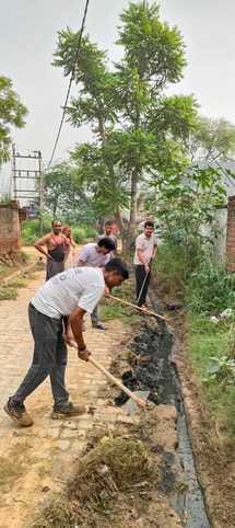 Cleanliness drive conducted in Kanti, Gudha, Meghnawas