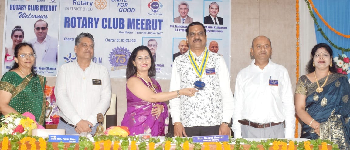 Pankaj Kansal became the president of Rotary Club Meerut